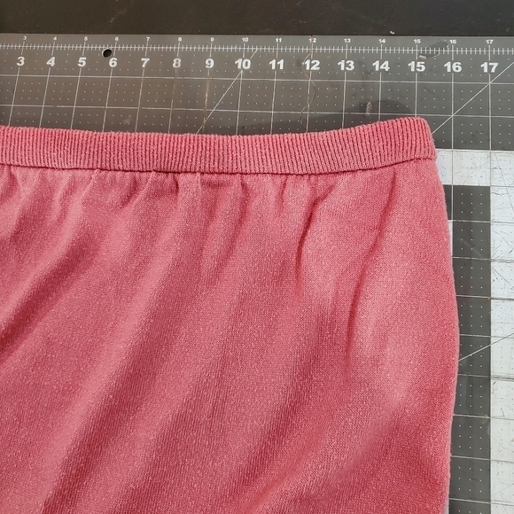 Vintage 70s Dalton Terry Cloth Pink Midi A-Line Elastic Waist Skirt Size 12 - Picture 7 of 9
